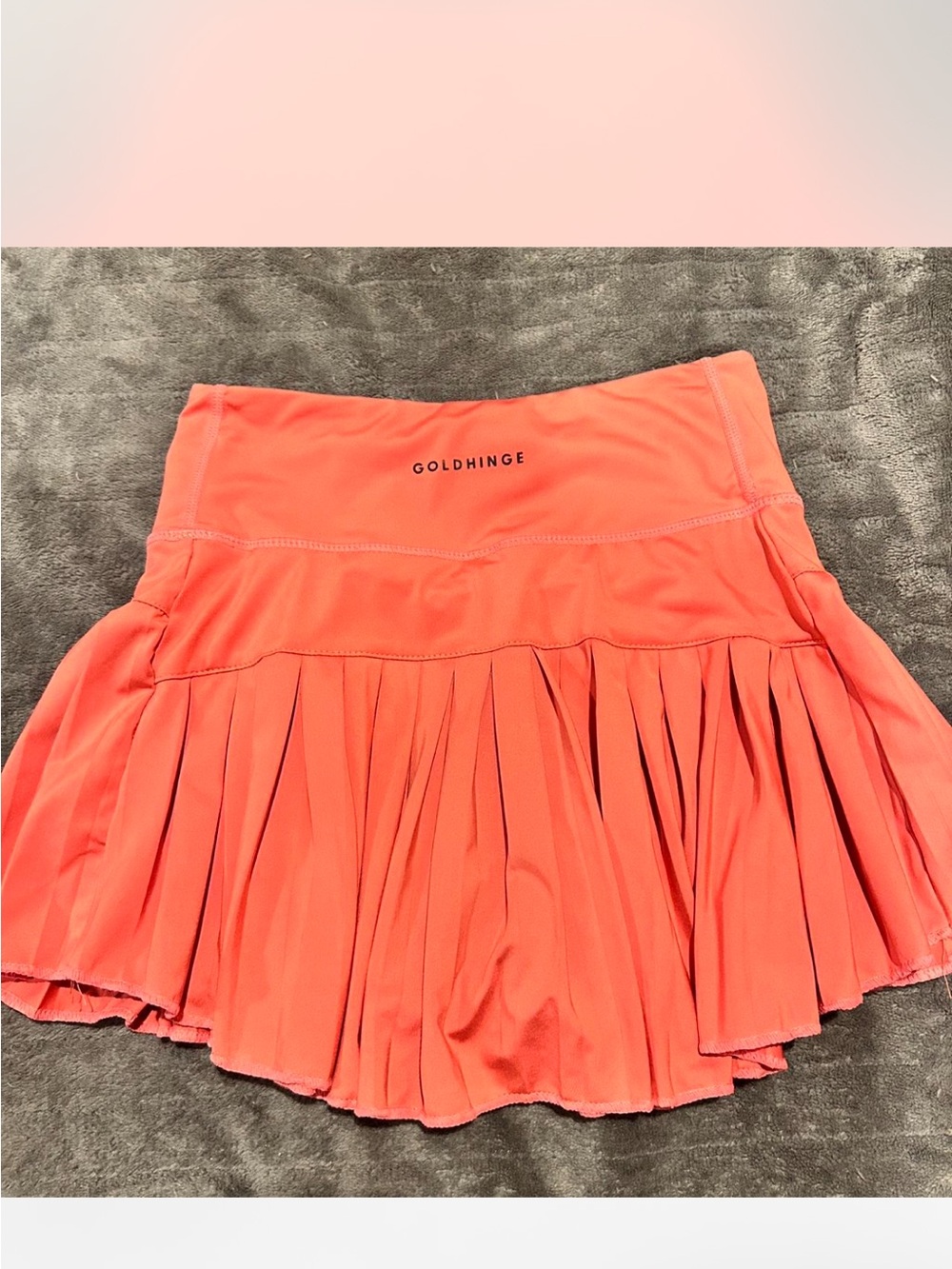 goldhinge  pinkish red Pleated Skirt